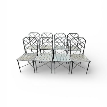 Vintage Faux Bamboo Dining Chairs: Brown Jordan Style, Set of 8 FULLY CUSTOMIZABLE 