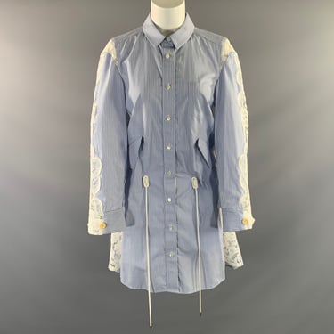 SACAI SS2017 Size M Blue White Cotton Blend Dress