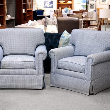 Pair of Ethan Allen Swivel Club Chairs