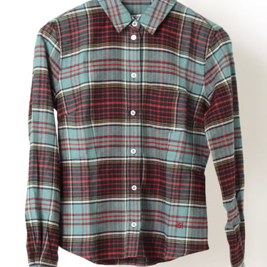 Plaid Kurt Shirt - Sage/Red (By Phone Order Only)