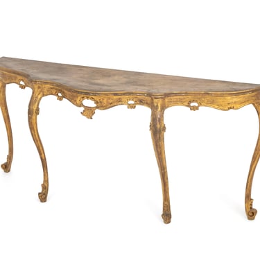 Italian Louis XV Style Giltwood Console Table