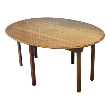 Vintage Wright Table Company English Gateleg Yew Wood Drop Leaf Dining Table 