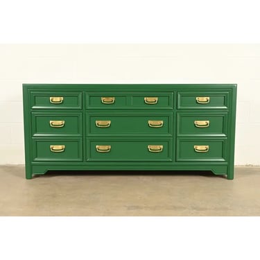 Thomasville Mid-Century Hollywood Regency Green Lacquered Dresser or Credenza | Newly Refinished