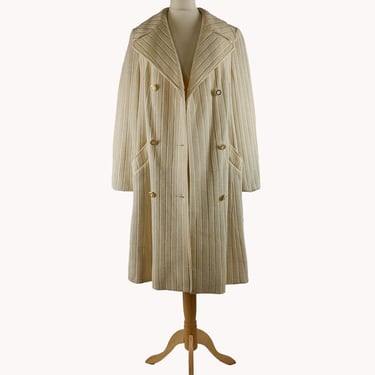 1960s Kestilä Cream Knit Duster Coat Size S - Finnish Vintage 