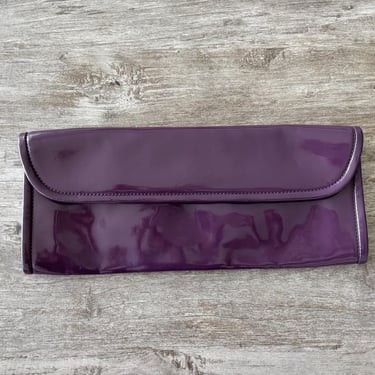 Y2K Vintage ALDO Clutch Handbag Purple Patent Faux Leather Purse 
