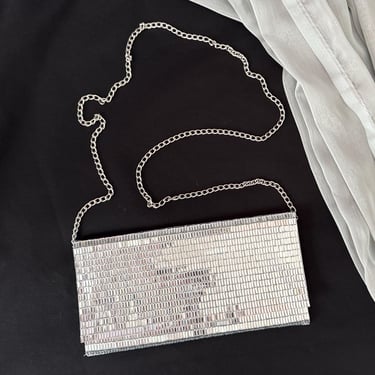 FABULOUS Mirrored Clutch, Mirror Tiles, Dazzling Purse, Optional Chain Strap Cross Body, Evening, Bridal, Wedding, Cocktail Party 