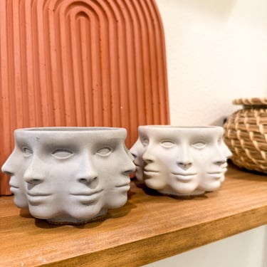 Multi-face Concrete Catch-all | Trinket Decor | Planter Pot  | Bathroom Vanity Container 