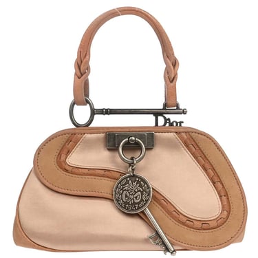 Christian Dior Beige Satin Suede Gaucho Handbag