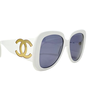 Chanel White Sunglasses with Gold Logo, “Barbie”, SS95, OS