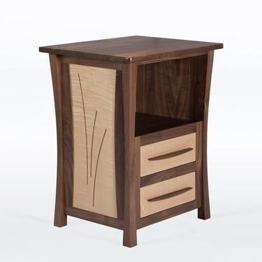 Handmade Nightstand With Two Drawers and Custom Wood Pulls 