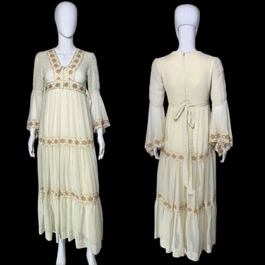 1970s Gunne Sax Style Prairie Dress – Size S