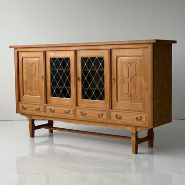 Danish Brutalist Carved Wood Sideboard