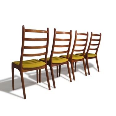Kai Kristiansen for Korup Stolefabrik Teak High Back Dining Chairs (Set of 4) - Restored