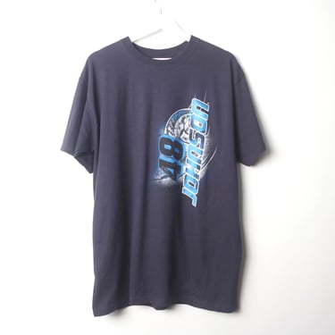 vintage 1990s y2k NASCAR brand t-shirt Jimmie Johnson racing car number 48 vintage blue wild one racing vintage t-shirt -- size large 