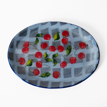 Nerikomi Checkered Oval Plate