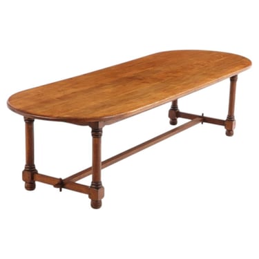 Unusual French Oak Oblong Dining Table, C. 1950