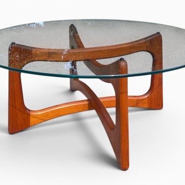 Mid Century Modern Adrian Pearsall Glass Top Ribbon Coffee Table 