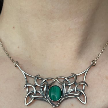 Sterling Silver Malachite Necklace 