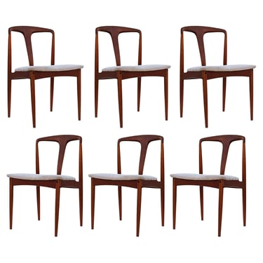 Set of Six Johannes Andersen Teak Dining Chairs Mid-Century Danish Modern