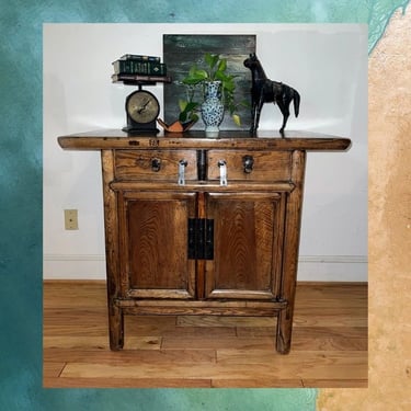 Antique Ming Elmwood Console Table Sideboard