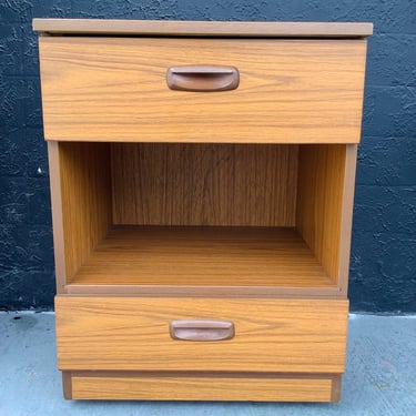 Single Teak 2- Drawer Nightstand