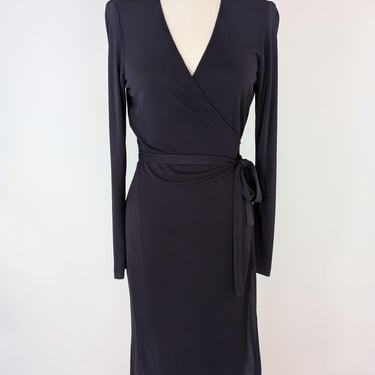 Vintage 1990s DKNY Black Wrap Dress | S 
