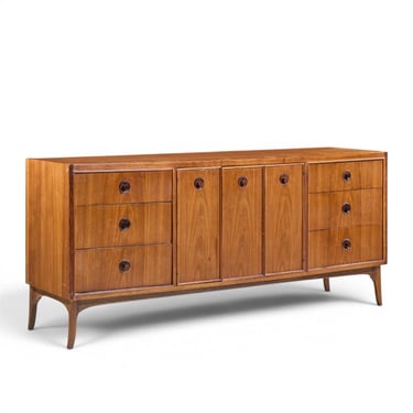 Kroehler Mid Century Rosewood and Walnut Lowboy Dresser - mcm 