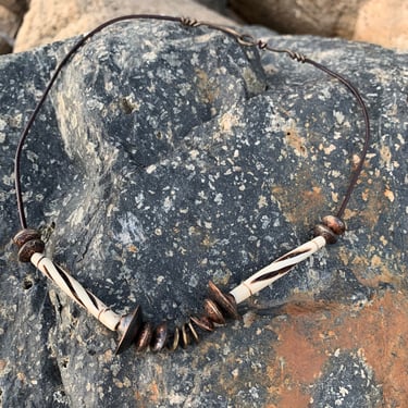 Hand-Crafted & Smithed Copper and Vintage Trade-Bead Necklace by Metal Artist Doug Kaigler 