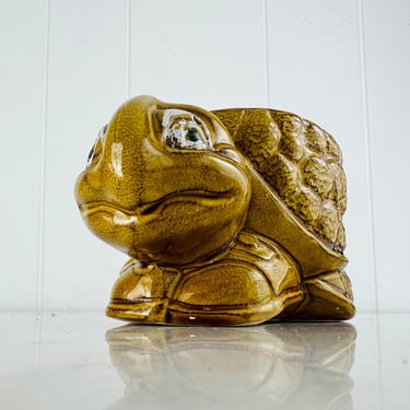 Vintage Turtle in Sneakers Ceramic Planter, Kilnart Toronto, Turtle Plant pot, vintage planter, mid century boho decor, turtle decor, gift 