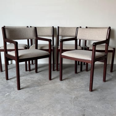 Mid-Century Danish Modern J.L. Møller–Højbjerg Rosewood Dining Chairs – Set of 6, Denmark 