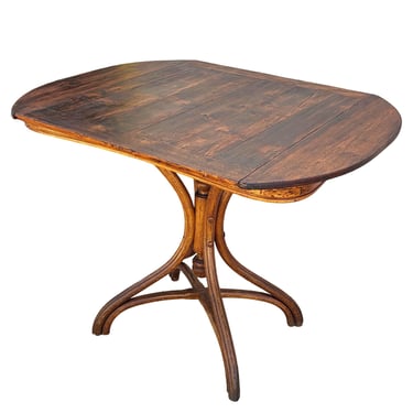 Late Victorian Polished Oak Bent Wood Dining Table by Mundus Thonet 
