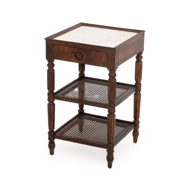 Louis Philippe Cane-Paneled Oak Etagere, 19th Century