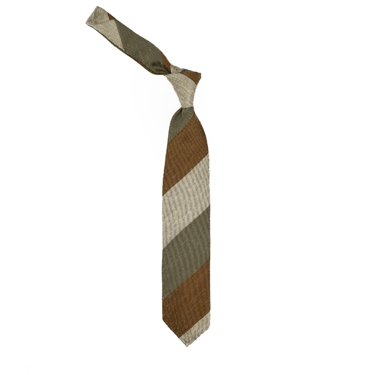 Paolo Albizzati Sage stripe 100% silk tie made in Italy