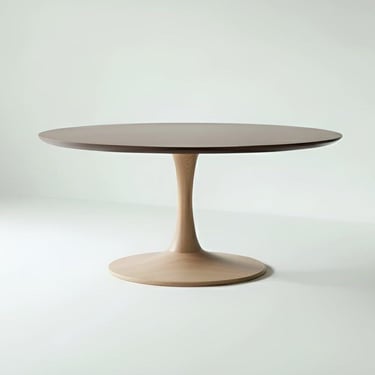 Tulip Dining Table - Solid Wood Pedestal Table - Mid Century Modern Saarinen Style - Handcrafted Round or Oval Kitchen Table - Made in Ohio 