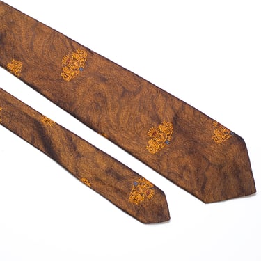 Vintage Copper Brown Silk Necktie 