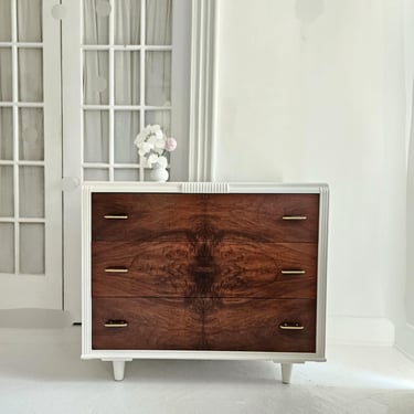 vintage art deco dresser.  antique dresser.  walnut wood. 1930s. vintage dresser. nj nyc 