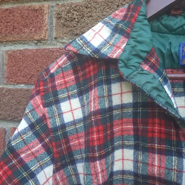Vintage 1970's Pendleton Wool Plaid Flannel Hiking Button Down / S 