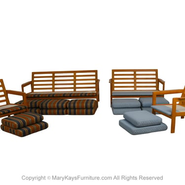 Danish Modern Teak Room Set Sofa Loveseat and pair of Armchairs