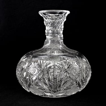 Vintage American Brilliant Cut Glass Crystal Glass  Carafe Liquor Wine Decanter 