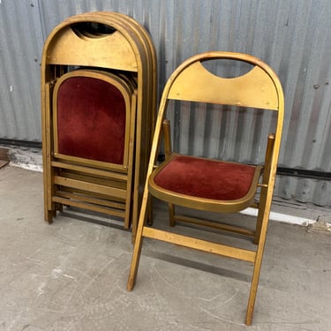 LOCAL PICKUP ONLY ———— Antique Acme Chair Company Folding Chairs 