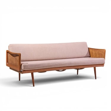 Peter Hvidt and Orla Mølgaard Nielsen Mid Century Teak and Cane Daybed - mcm 