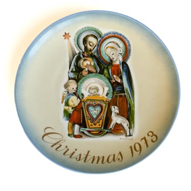 Vintage Christmas Decor Hummel Nativity Plate 1973 