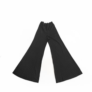 Vintage 70s Black + white polka dot HUGE bell bottoms pants 