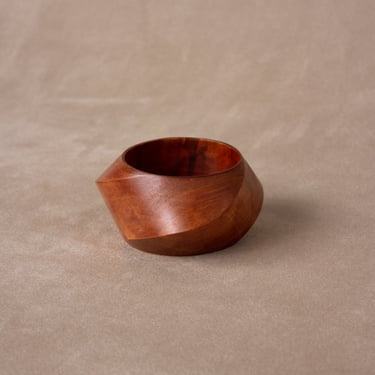 Vintage Modernist Carved Wood Bangle