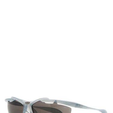 Balenciaga Women Light Blue Acetate Turbo Rectangle Sunglasses