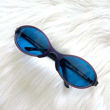 Vintage Y2K Purple and Blue Oval Sunglasses 