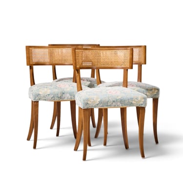 Michael Taylor for Baker Klismos Mid Century Cane Dining Chairs - Set of 4 - mcm 