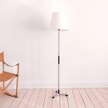 Fog Morup floor lamp mid century floor lamp chrome vintage floor light metal Danish floor lamp 1960s floor lamp with Le klint lampshade 