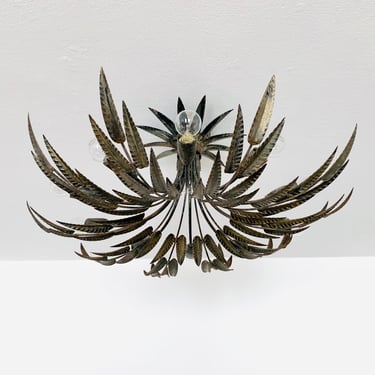 Italian Hollywood Regency Brutalist Ceiling Lamp | Hans Kögl era | 1970s 