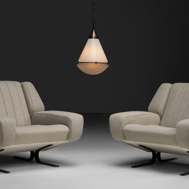 Peter Behrens Luzette Pendants / Lounge Chairs in Pierre Frey Wool